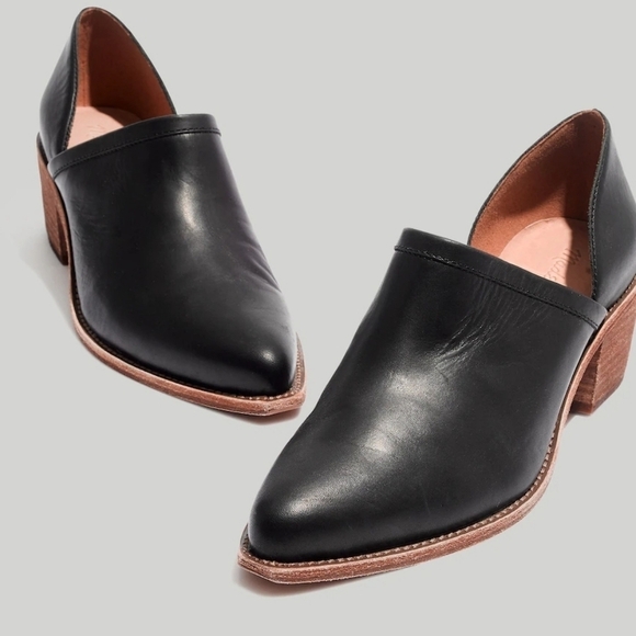 Madewell Women Brady Low Cut Leather The Pointed Toe Heels shoes sz 7 - Picture 1 of 14